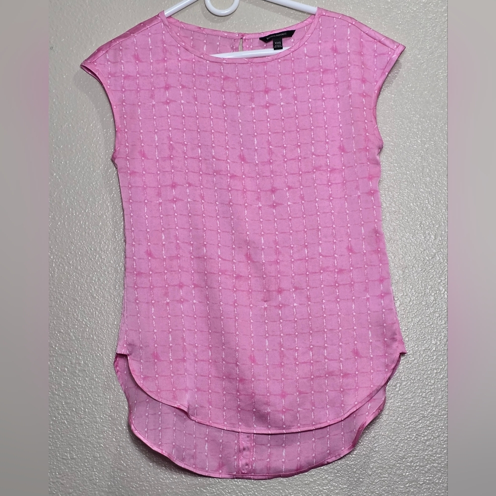Banana Republic Baby Pink Satin Top XXS  Barbiecore Cottagecore Feminine